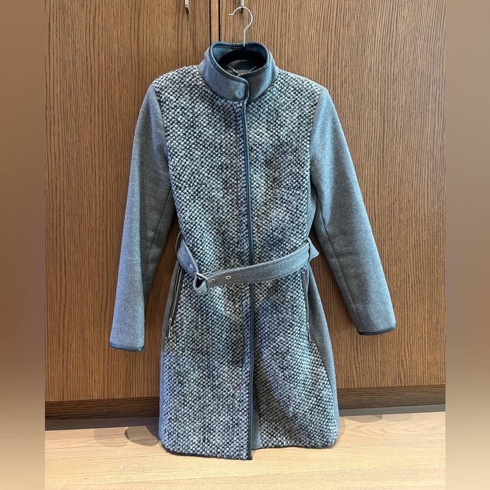 Vince Camuto Grey Wool Trench Coat - Size Small